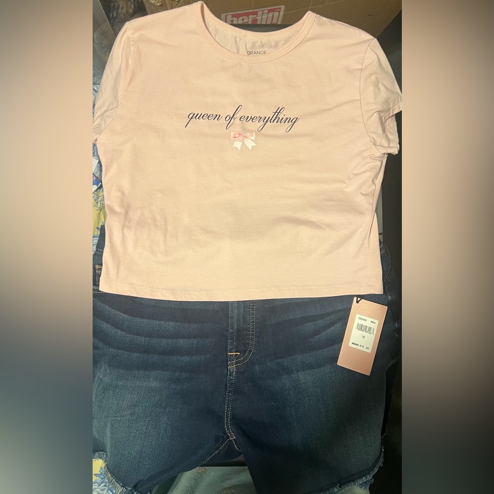Queen of Everything size L cropped NWOT and Jen 7 size 10 NWT set $99 retail